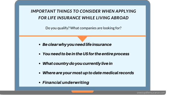 Important things to consider when applying for life insurance while living abroad