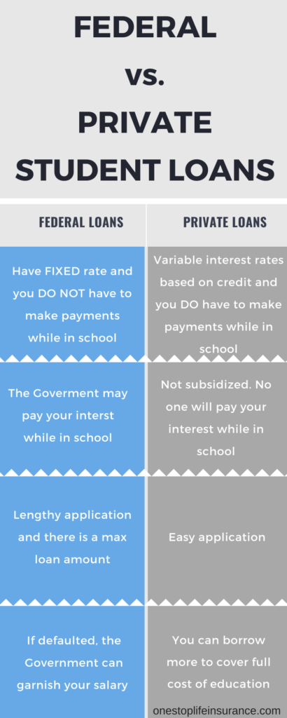 Infographic on Federal vs. Private Student Loans